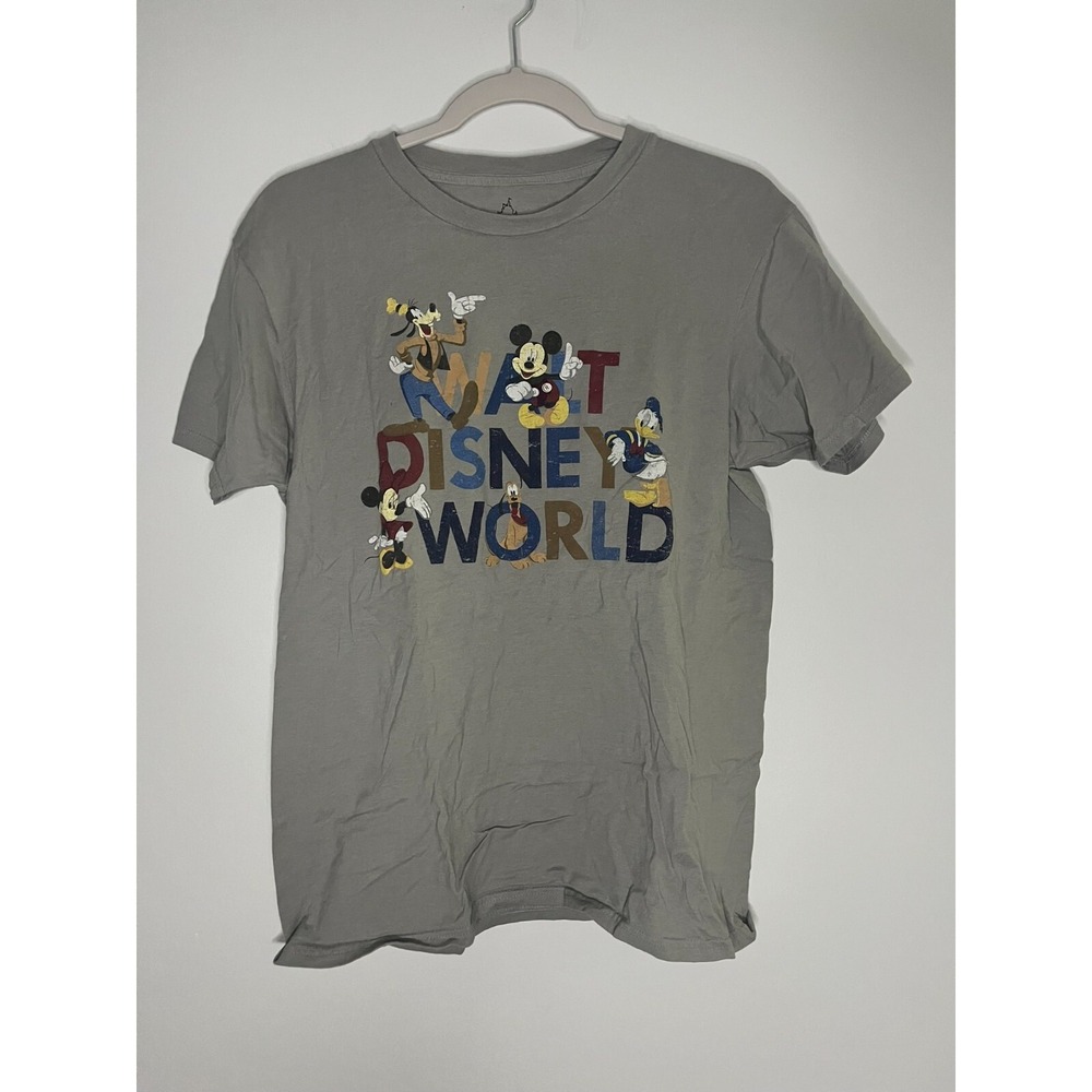 Disneyland Walt Disney World Gray Goofy Mickey Mouse Graphic T-Shirt Mens M